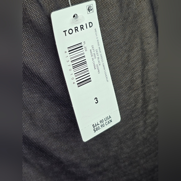 Torrid Black Mesh O-Ring Maxi Swim Coverup Dress 3 Plus Size Sheer Resortwear - Picture 11 of 11